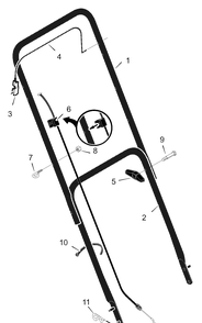 Handle Assembly Diagram and Parts List for 20507X199B 2000 Briggs and Stratton Lawn Mower